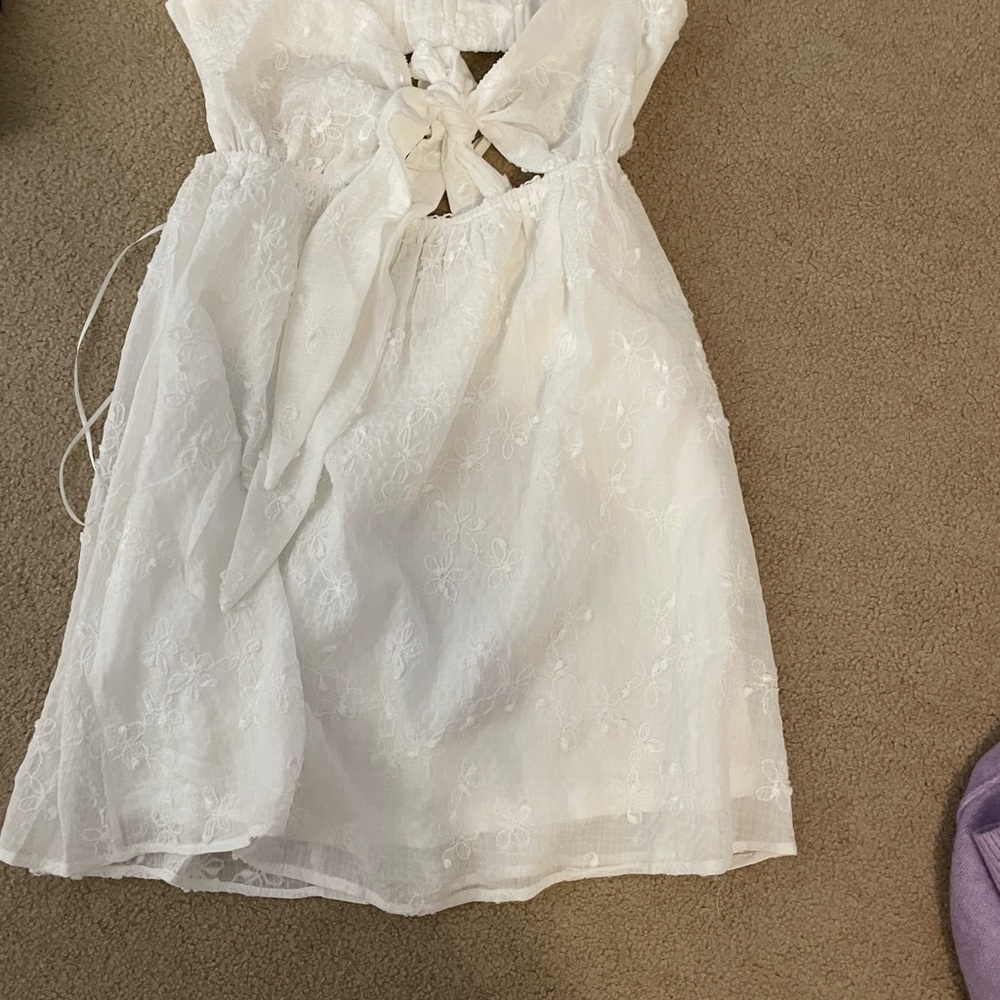 Princess Polly Cream Sleeveless Plunge Sundress